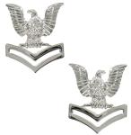 US Navy Coat Epaulets - Second Class Petty Officer - Mirror Finish