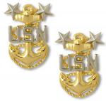 US Navy Collar Device - Master Chief Petty Officer - Clutchback