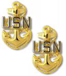 US Navy Collar Device - Chief Petty Officer - Clutch Back