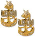 US Navy Collar Device - Senior Chief Petty Officer - Clutchback