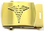 US Navy Belt Buckle - Gold with Caduceus