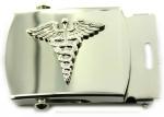 US Navy Belt Buckle - Silver with Caduceus