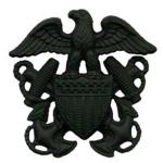 Navy Officer Hat Device - Black Metal
